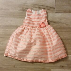 Gymboree Pink Striped Dress with Floral Detail Size 3T FLAW